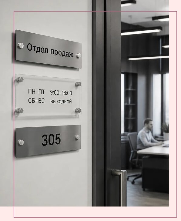 Офисные таблички на дверь в Нижнем Новгороде по цене от 5106 р. | Аванза-Ннн